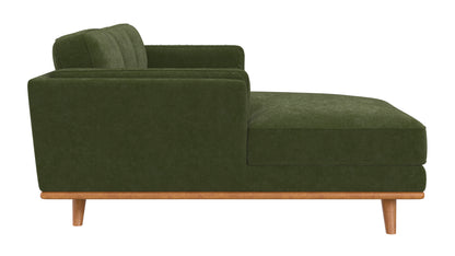 Madison Chaise RHF Plush Velvet Forest