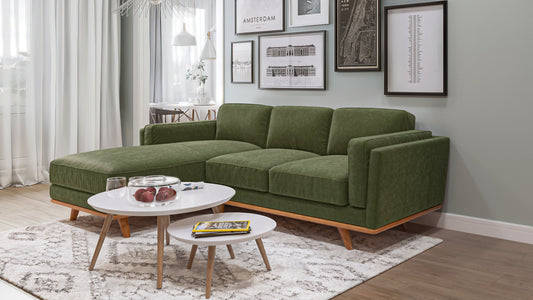 Madison Chaise LHF Plush Velvet Forest