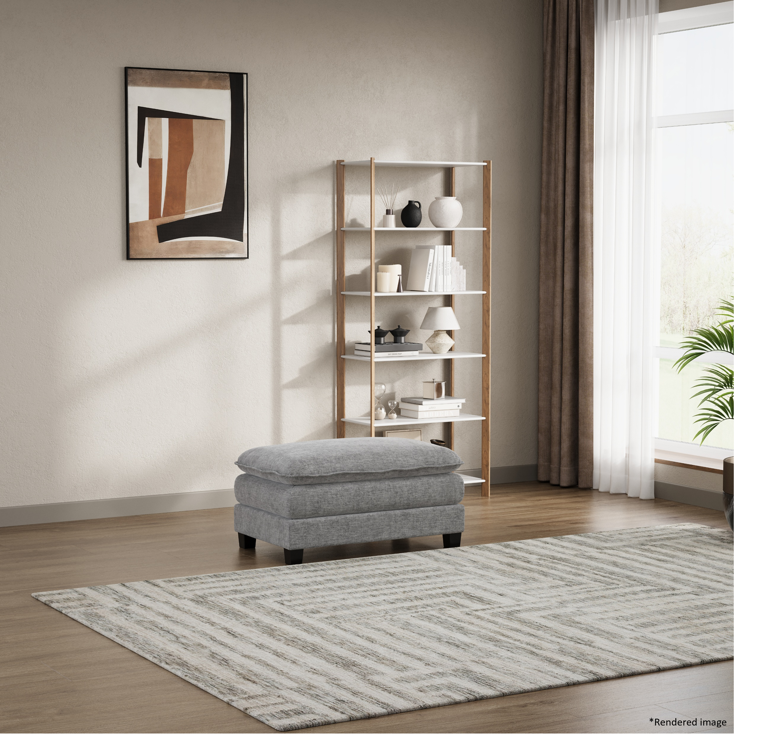 Heaven Ottoman in Cloud Mist