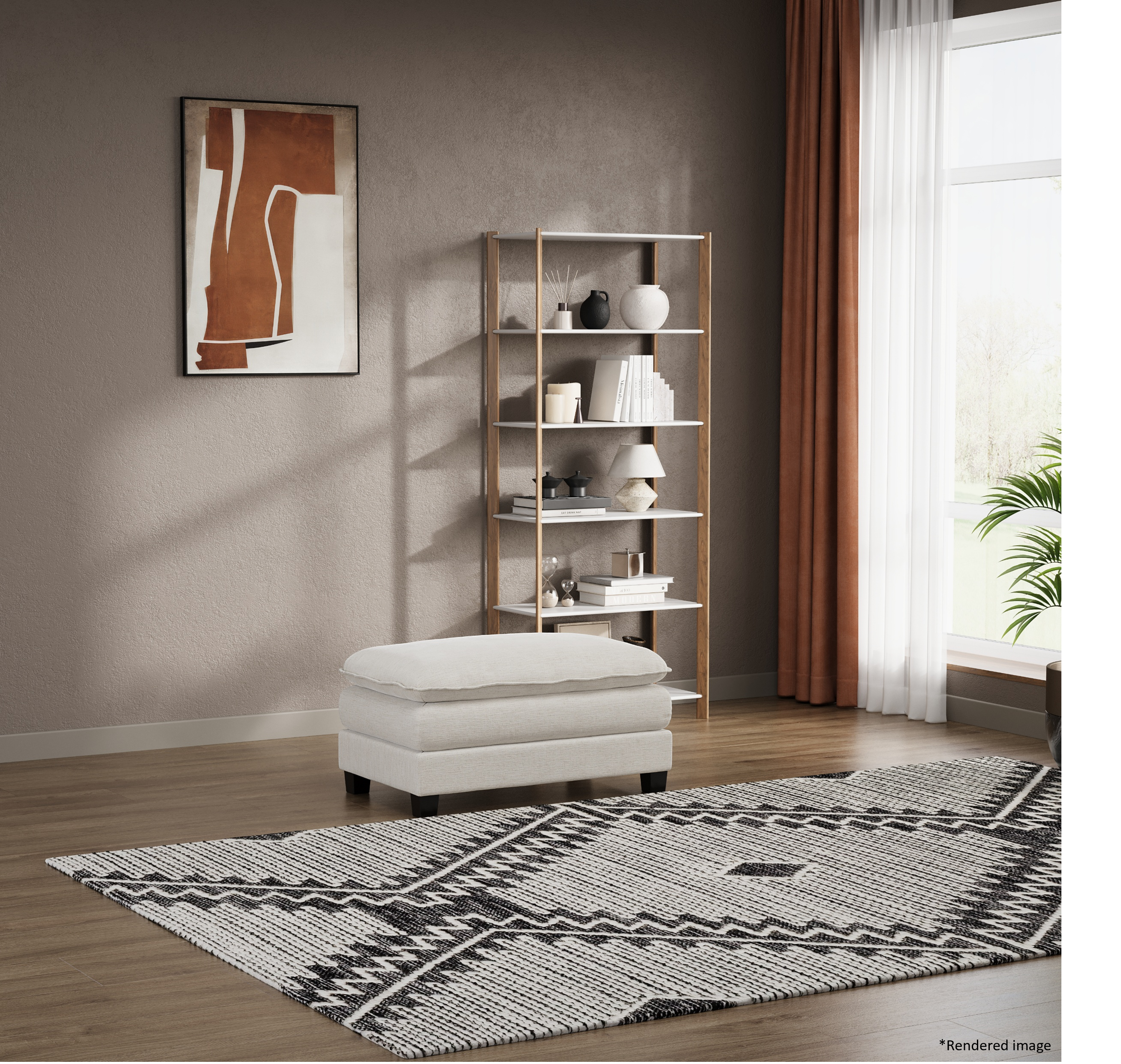 Heaven Ottoman in Cloud White
