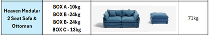Heaven Modular 2 Seat Sofa & Ottoman in Cloud White