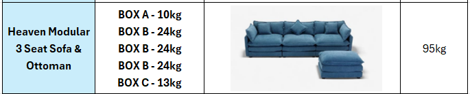 Heaven Modular 3 Seat Sofa & Ottoman in Cloud White