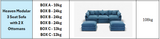 Heaven Modular 3 Seat Sofa with 2 x Ottomans in Cloud White