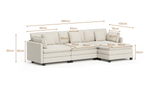 Heaven Modular 3 Seat Sofa & Ottoman in Cloud White