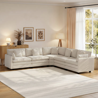 Heaven 5-Piece Corner Modular in Cloud White