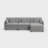 Heaven Modular 3 Seat Sofa & Ottoman in Cloud Mist