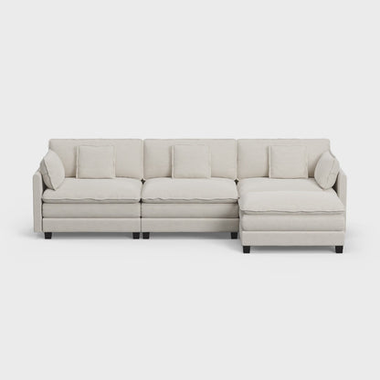 Heaven Modular 3 Seat Sofa & Ottoman in Cloud White
